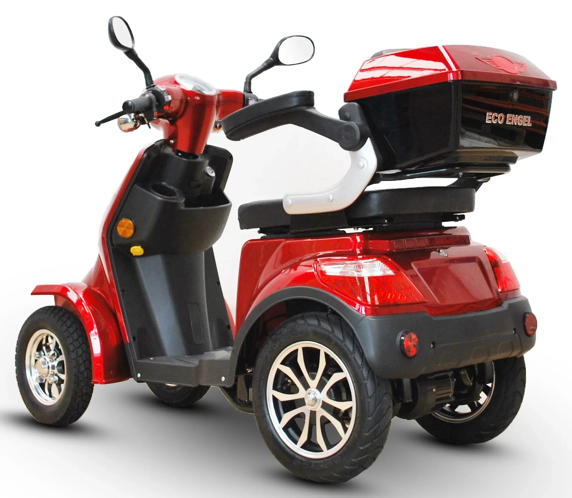 E-Scooter 4 Räder rot - 20 Ah Li-Io Akku - 25 km/h - Seniorenmobil - 0