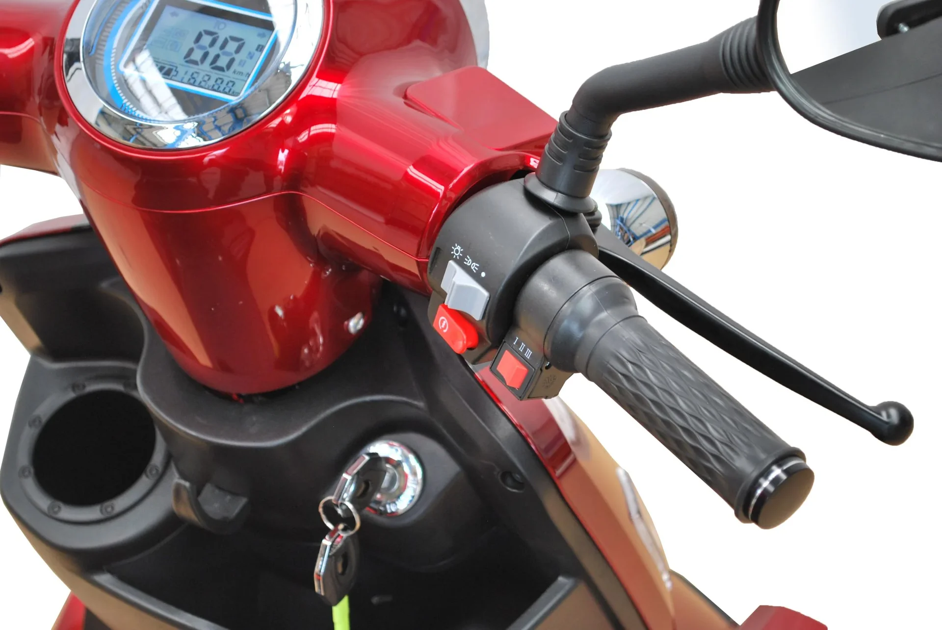 E-Scooter 4 Räder rot - 20 Ah Li-Io Akku - 25 km/h - Seniorenmobil - 10