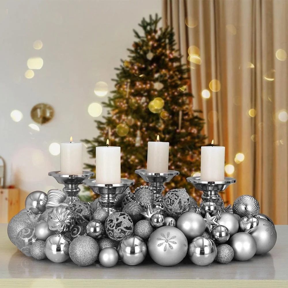 Weihnachtskugeln - Christbaumschmuck - Silber 100 Stück. - 3