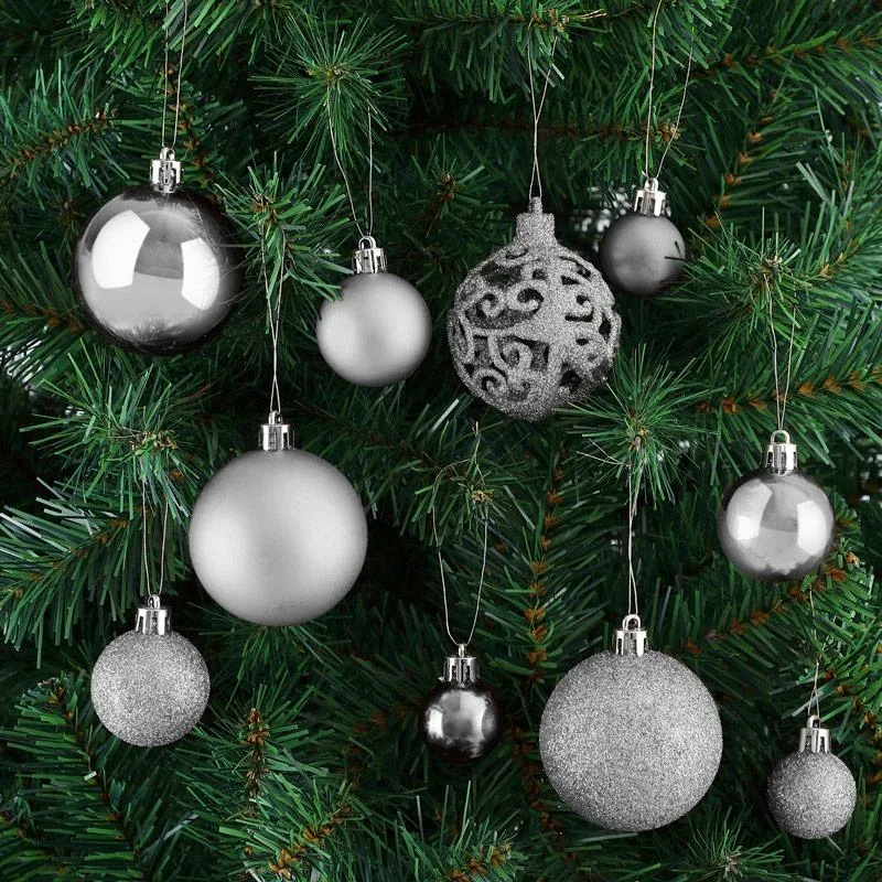 Weihnachtskugeln - Christbaumschmuck - Silber 100 Stück. - 5