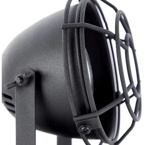 Tischleuchte Carmen XS grill industriell floodlight mat Holzschwarz 28W Ø 13 cm - 3