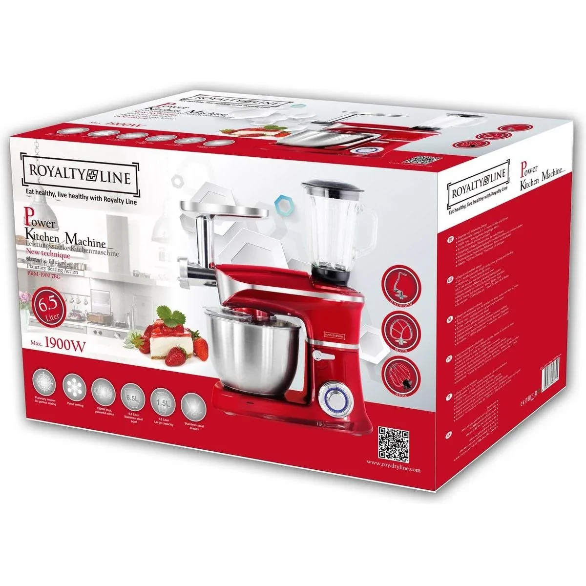 1900W - 3-in-1 Küchenmaschine - Rot - 0