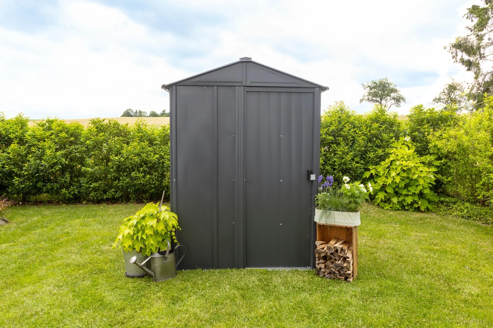 Metallgerätehaus, grau, 151x122x198 cm - 8