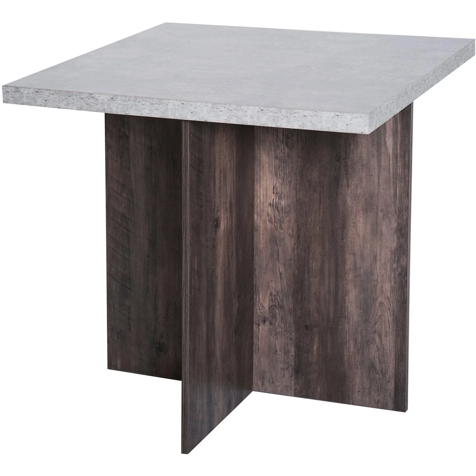 Essgruppe Esstisch Set mit 4 Hockern Grau 80x80cm - 0