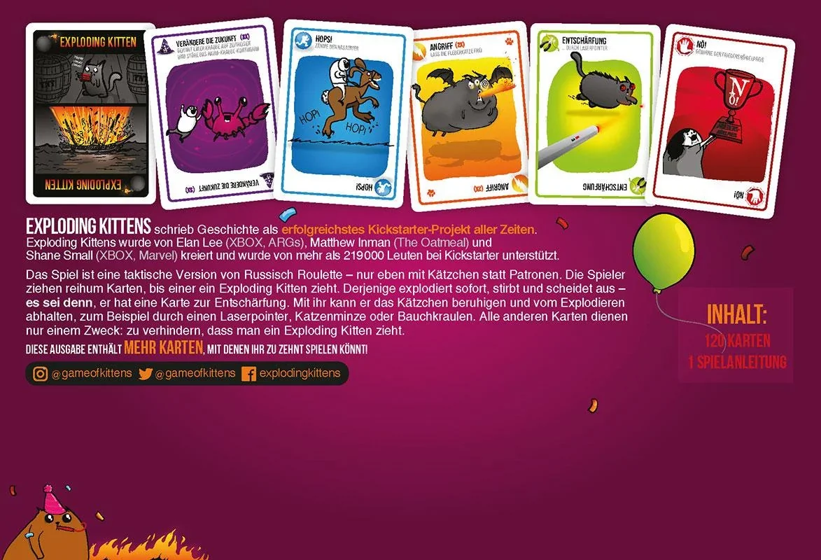 Gesellschaftsspiel Exploding Kittens Party-Pack - 0