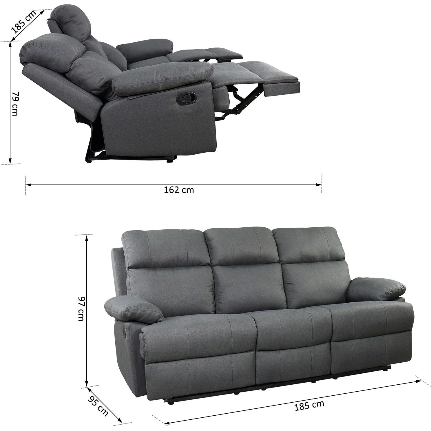 Fernsehsofa als 3-Sitzer - 7