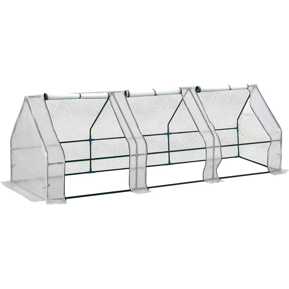Folientunnel mit 3 Türen weiß - 6