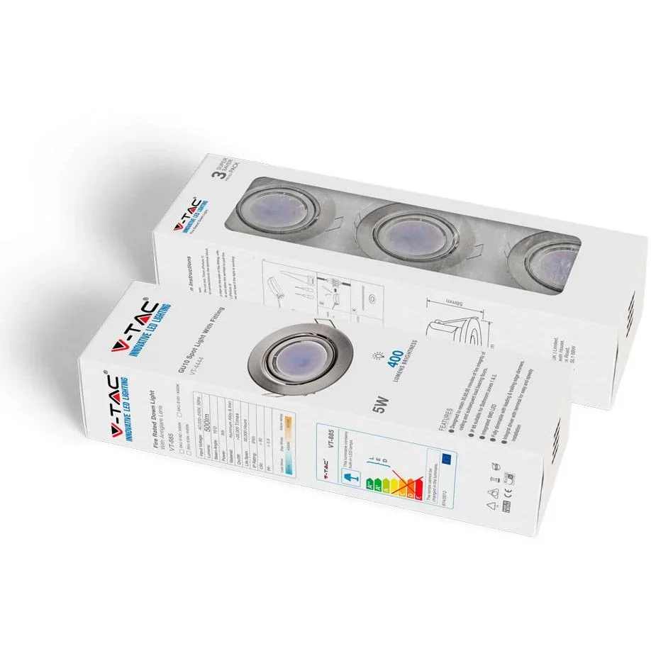 VT-4444 3-teiliger Satz Einbaustrahler - 5W - 400 Lm - 3000K - Silber - 3