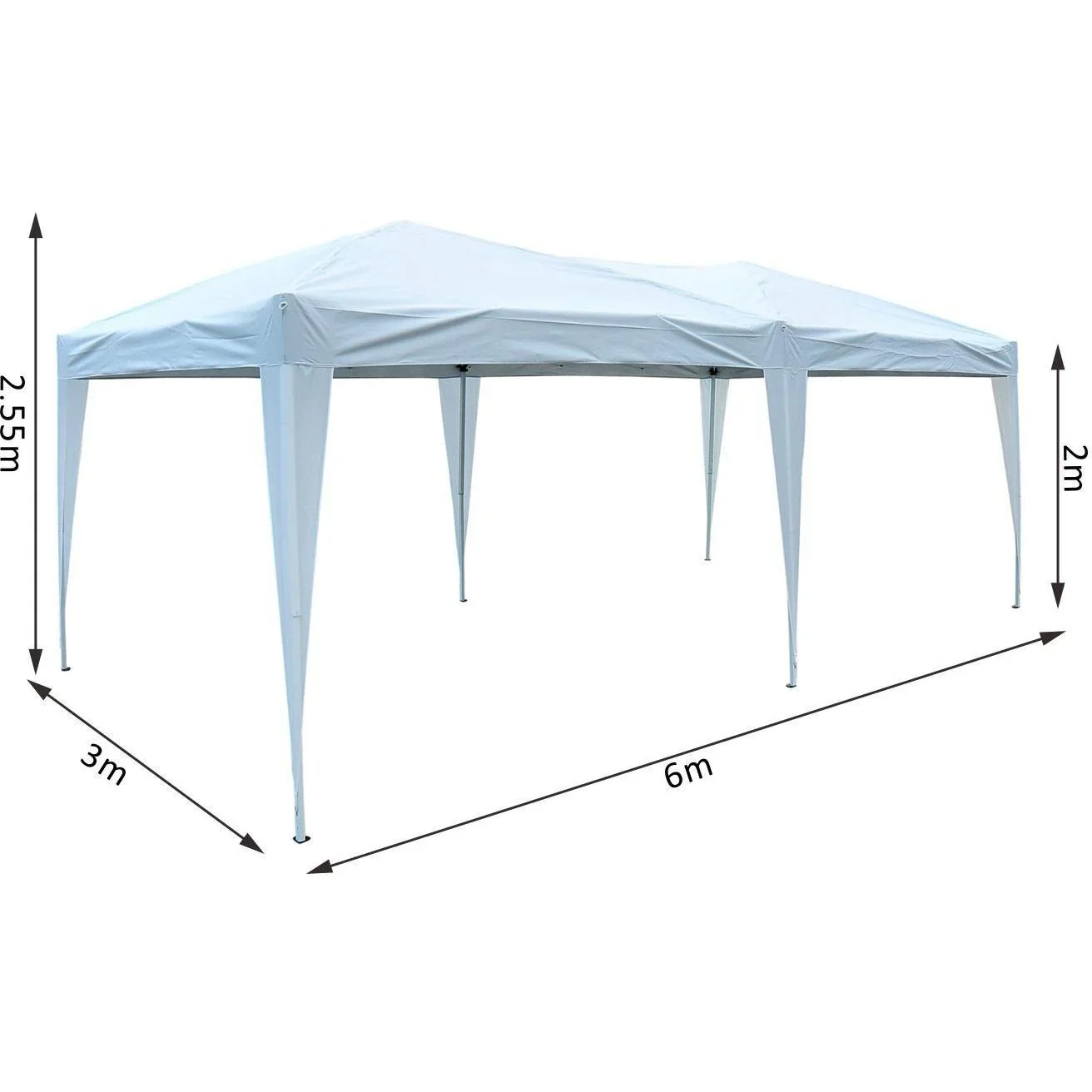 3x6m Faltpavillon Partyzelt Gartenzelt weiß faltbar - 6