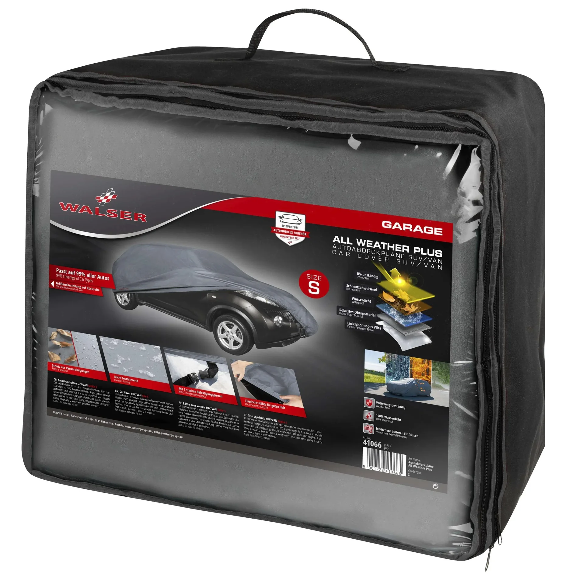 All Weather Plus SUV - Größe S - 430 x 165 x 145 cm - PVC beschichtet - grau - 7