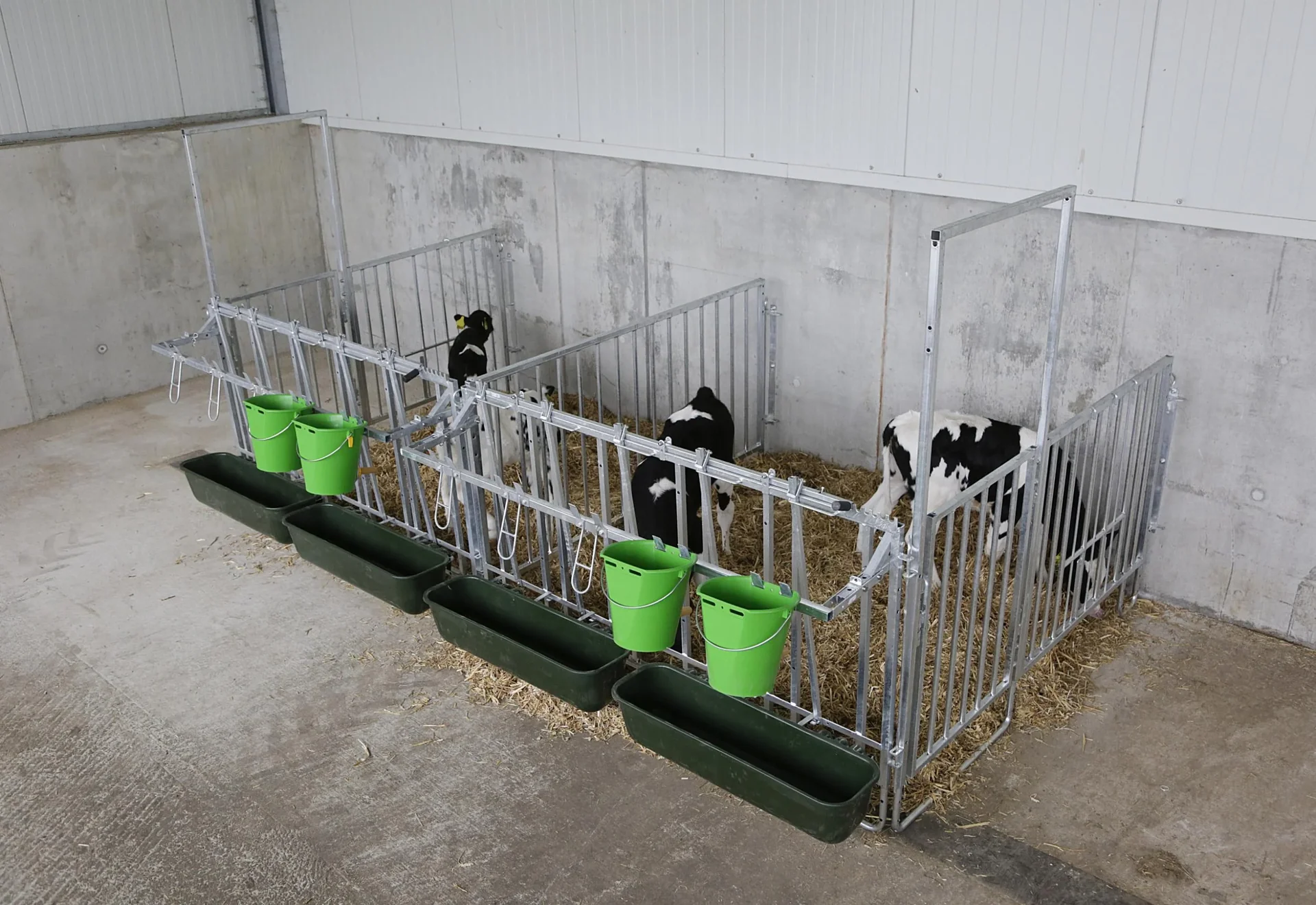 Modulare Zaunaufstallung, Einzelset für 3er Kälbergruppe - 0