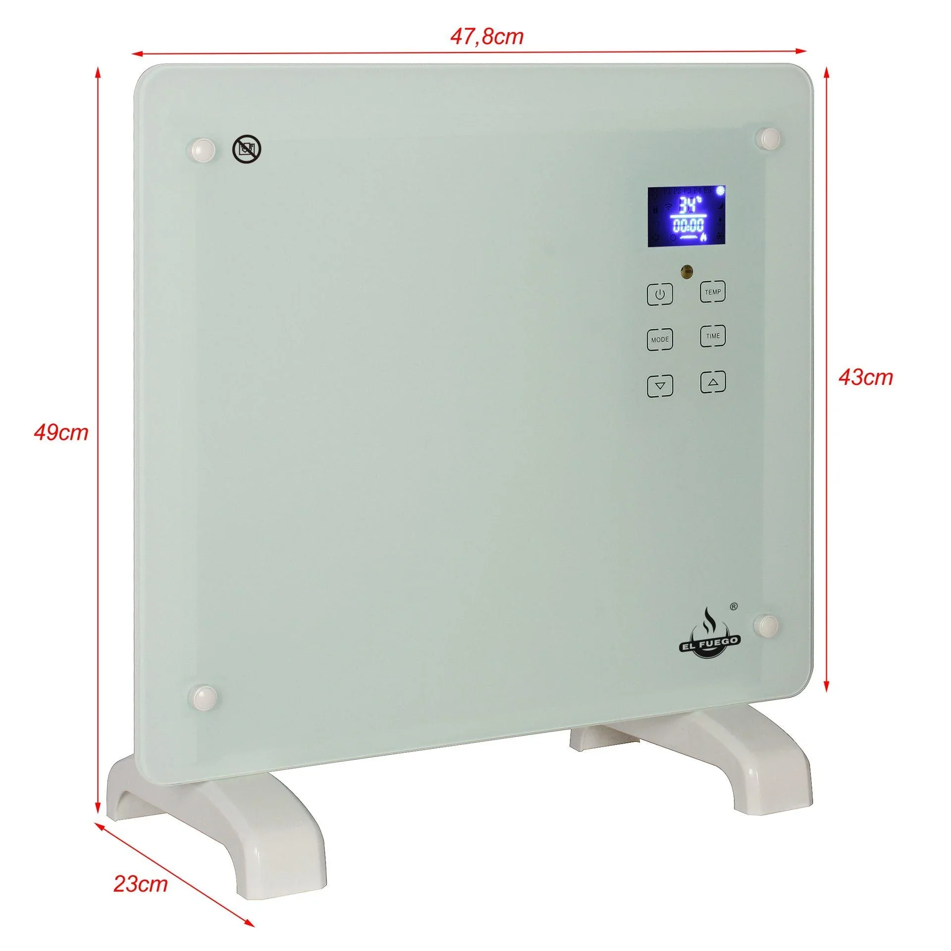 Glaskonvektor, weiß, 1000 W - 8