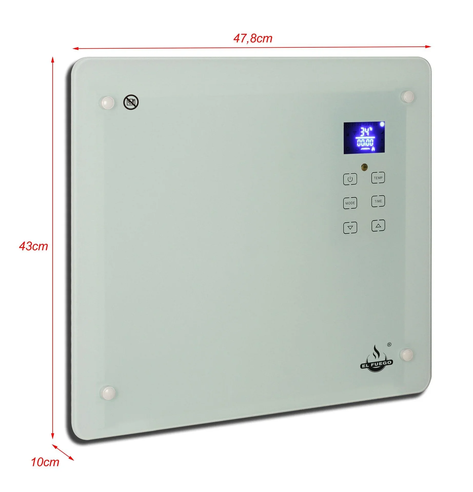 Glaskonvektor, weiß, 1000 W - 10