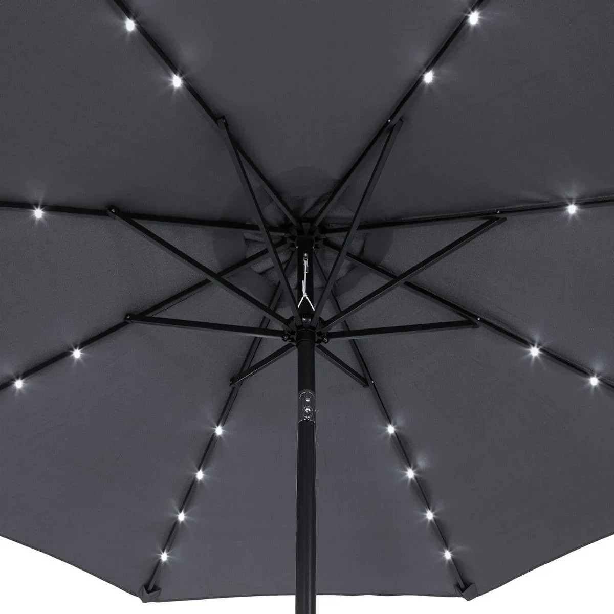Sonnenschirm Florida mit LED-Beleuchtung schwenkbar anthrazit - Ø 3m - 4