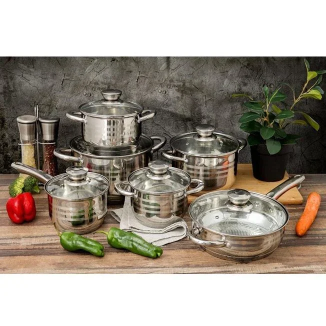 Topf- und Pfannenset - 18 Teile - Inklusive Untersetzer, Deckel und Utensilien - Silber - 3