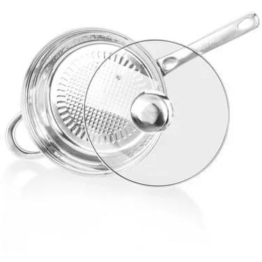 Topf- und Pfannenset - 18 Teile - Inklusive Untersetzer, Deckel und Utensilien - Silber - 6