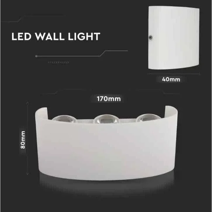 VT-846 LED-Wandleuchte oben / unten - 5W - 630 Lm - 3000K - Weiß - 2