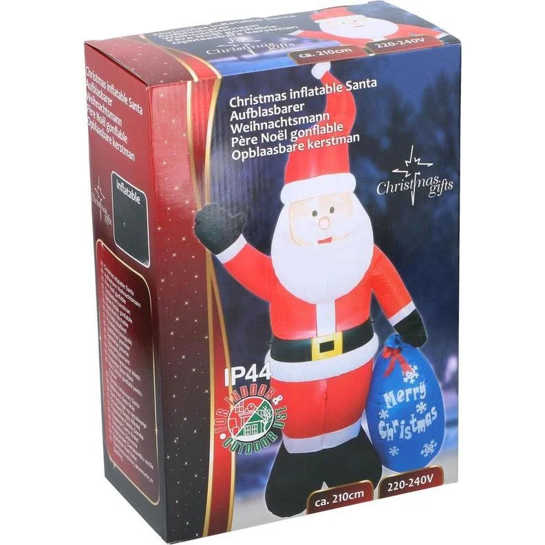 Weihnachtsgeschenke Aufblasbarer Weihnachtsmann - mit Lichtern - Innen und Außen - 210cm (h) - 0