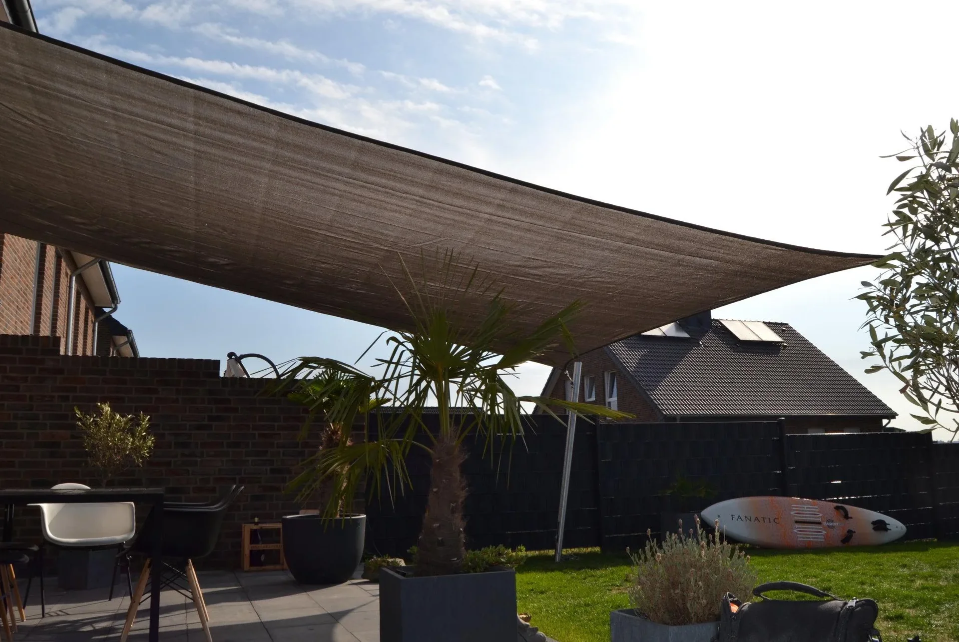 Viereck-Sonnensegel HDPE grau 300 x 500cm - 2