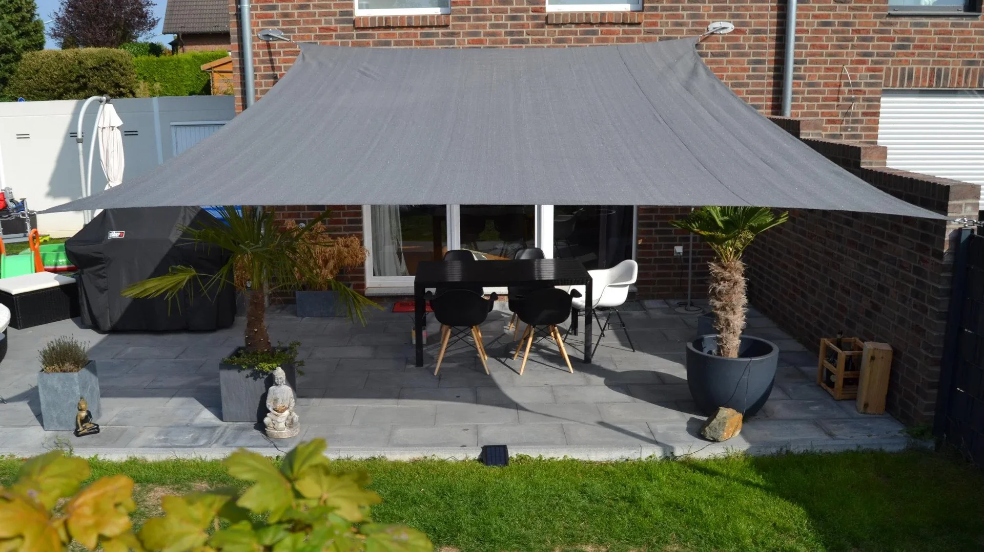 Viereck-Sonnensegel HDPE grau 300 x 500cm - 4