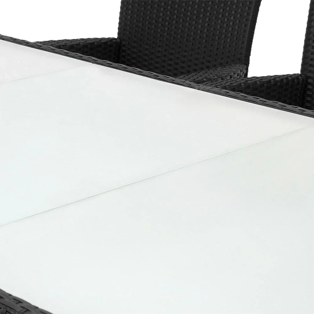 Polyrattan Sitze 17 Stück schwarz stapelbar - 2
