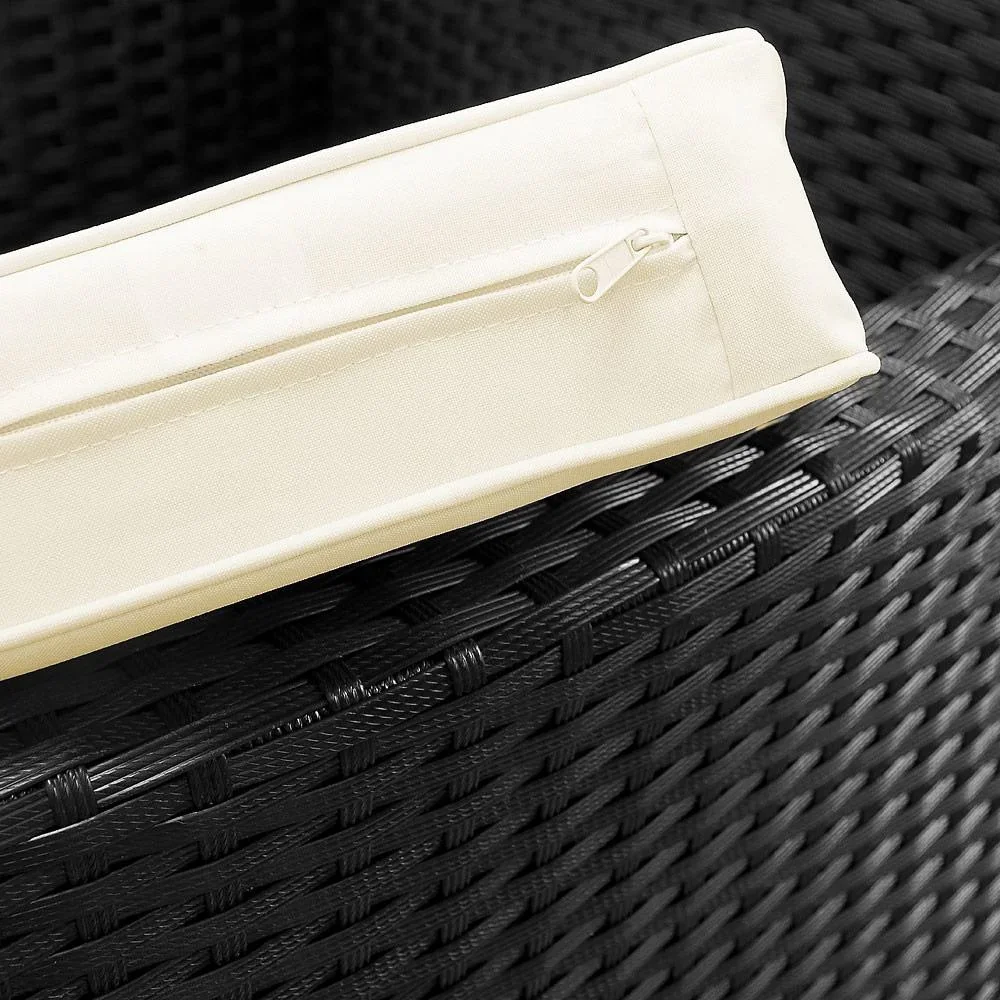 Polyrattan Sitze 17 Stück schwarz stapelbar - 6