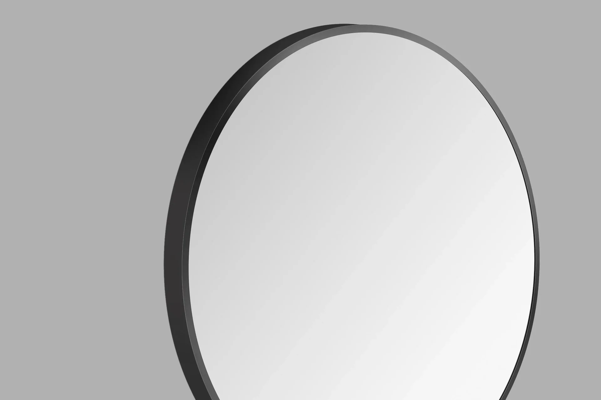 Dekorativer runder Wandspiegel in schwarz matt Ø 80 cm - hochwertiger robuster Aluminiumrahmen - 4