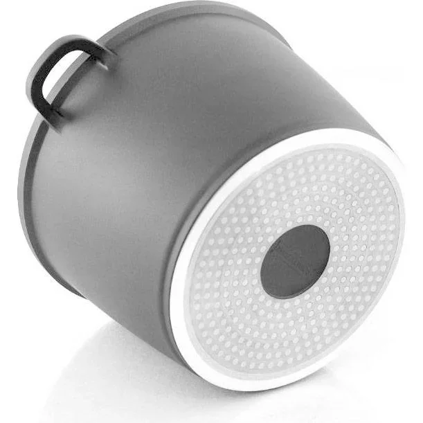 Marmorierte Fritteuse mit Glasdeckel schwarz 28cm - 0