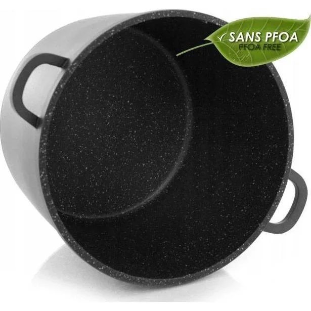 Marmorierte Fritteuse mit Glasdeckel schwarz 28cm - 1