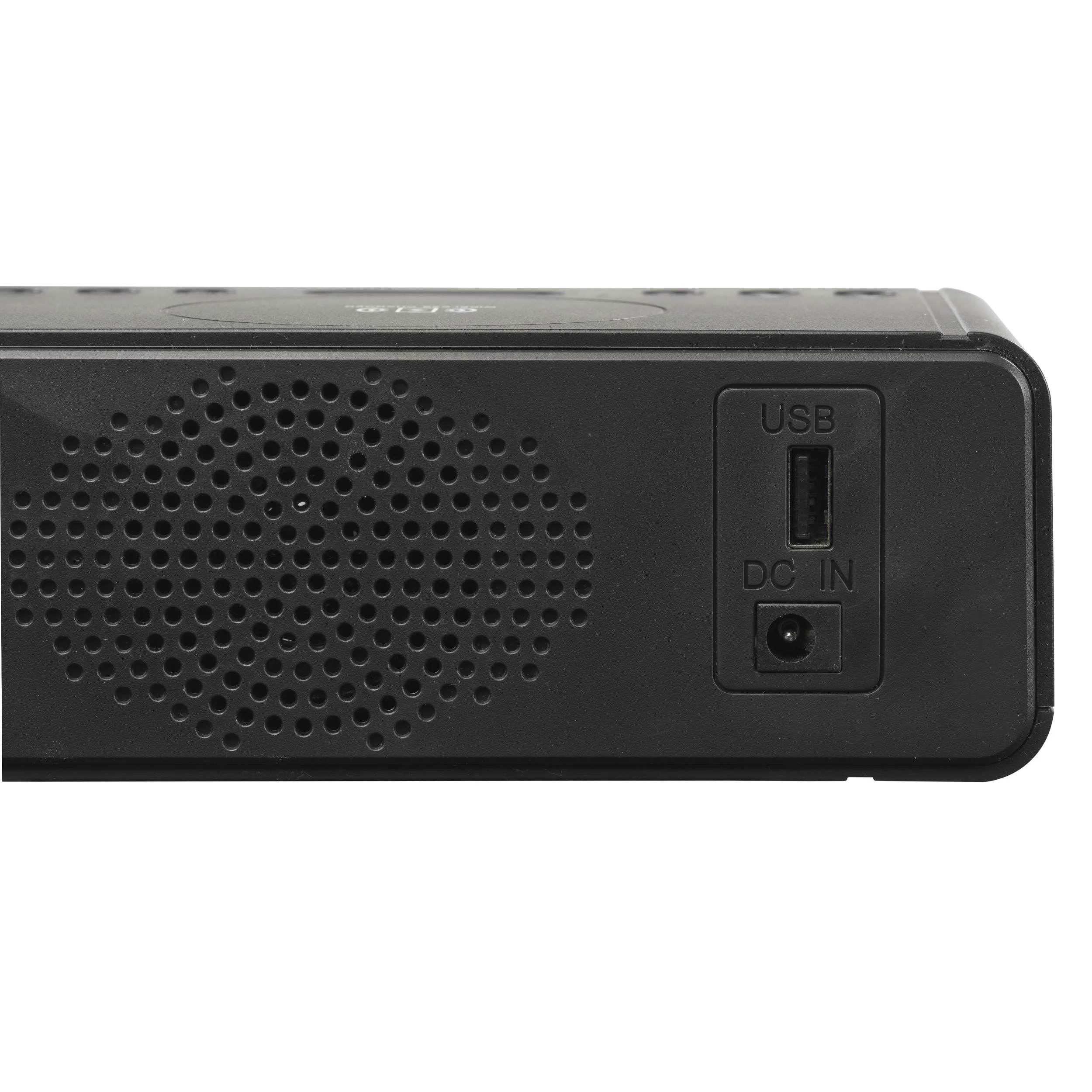 Funk Radiowecker mit QI-Ladefunktion und USB Anschluss - 0