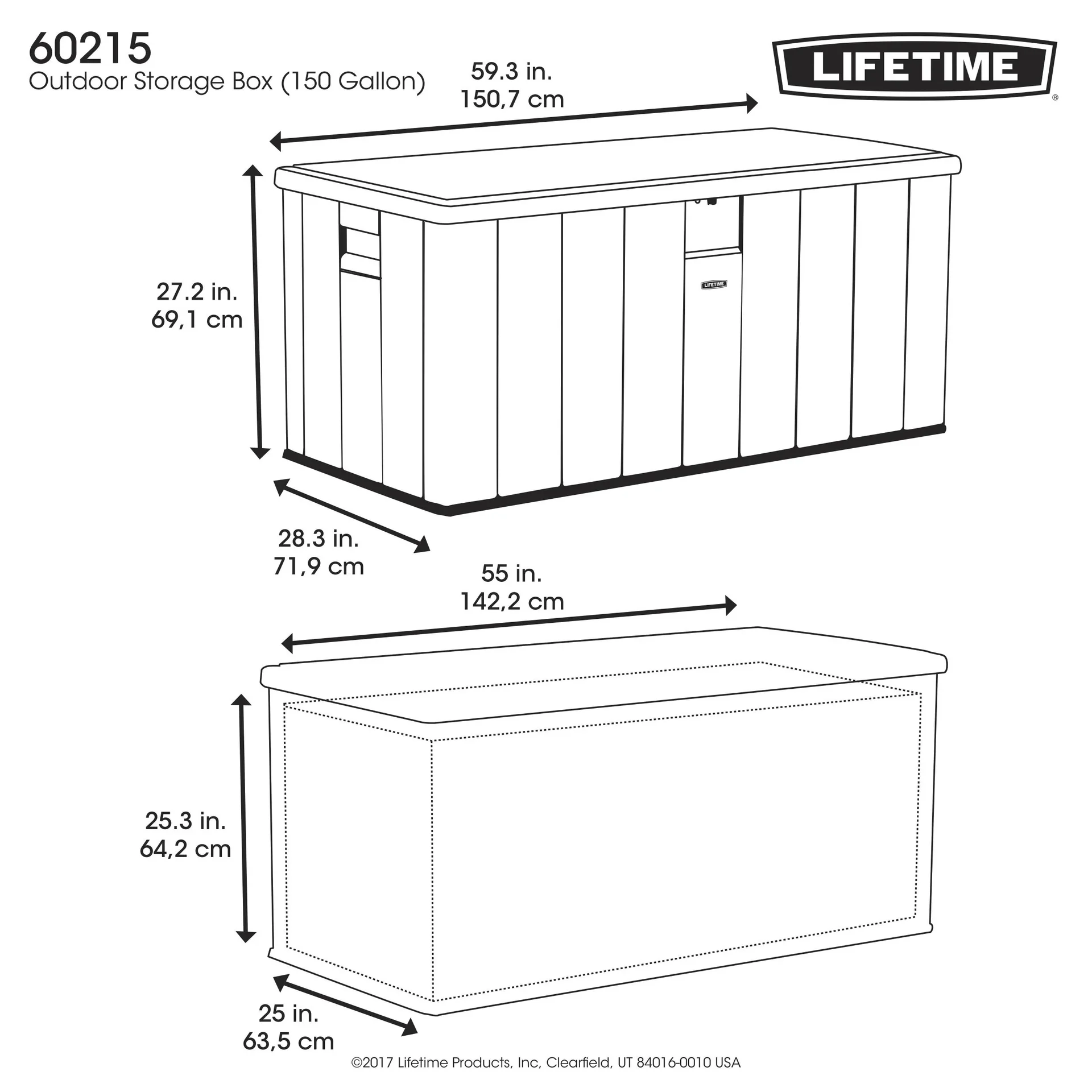 Kunststoff Kissenbox Roughcut 570 Liter Volumen dunkelgrau - 0