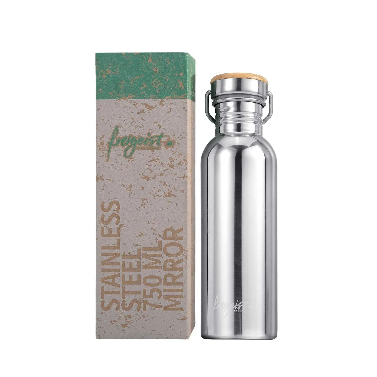 Edelstahlflasche 750ml, poliert mit aquabook Flaschenbürste XL - 2