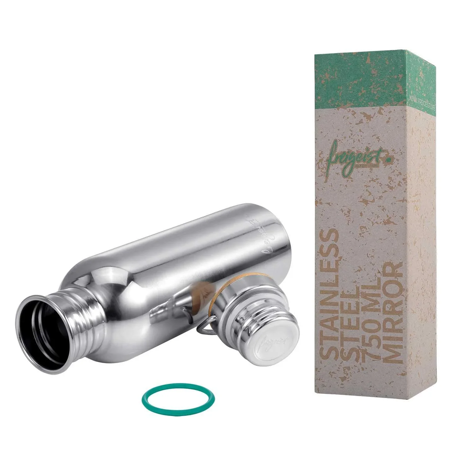 Edelstahlflasche 750ml, poliert mit aquabook Flaschenbürste XL - 4