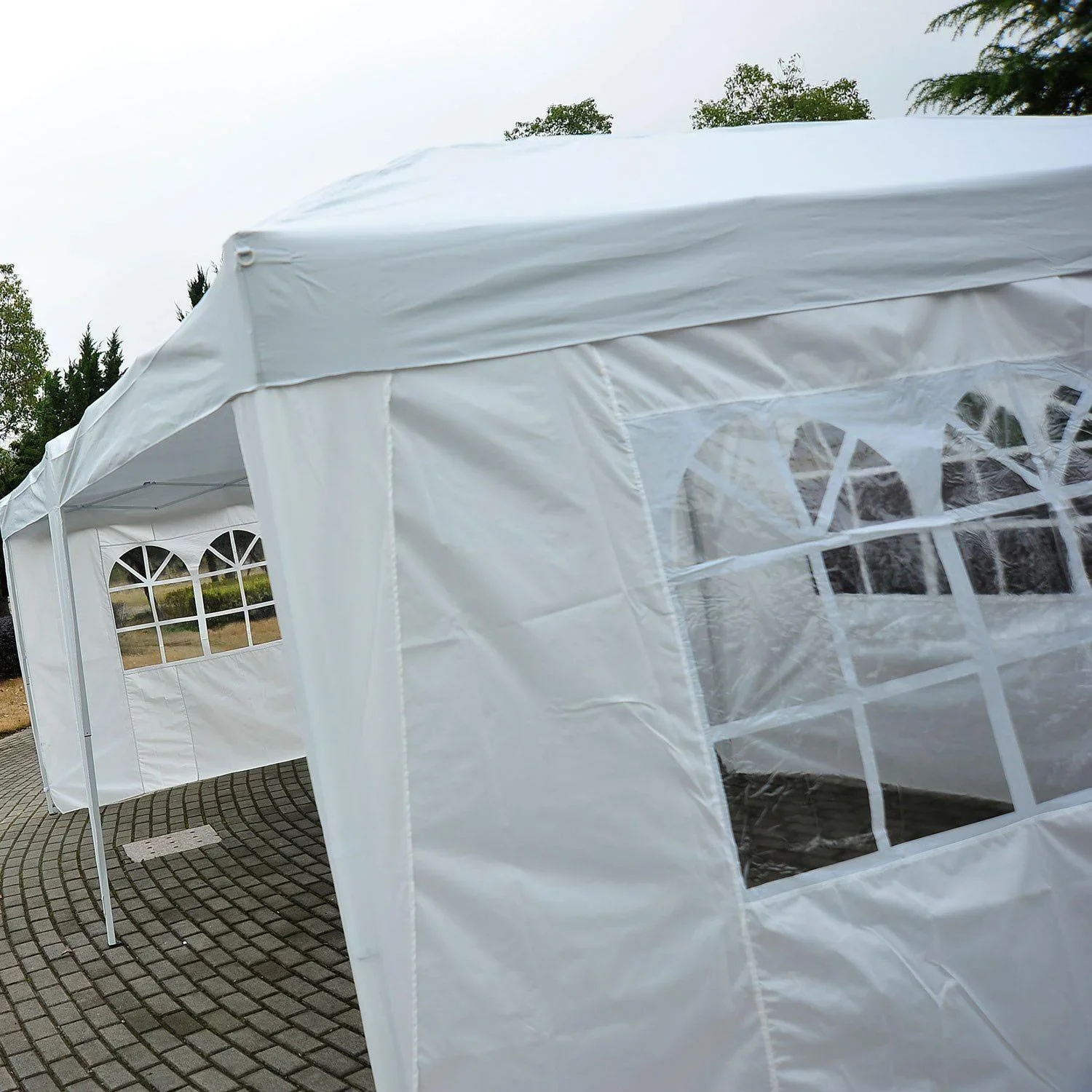 Faltpavillon Pavillon Partyzelt Gartenzelt inkl. 4 Seitenteile Weiß 3x6m - 3