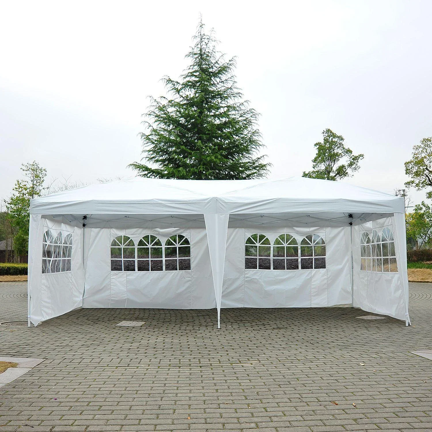 Faltpavillon Pavillon Partyzelt Gartenzelt inkl. 4 Seitenteile Weiß 3x6m - 6