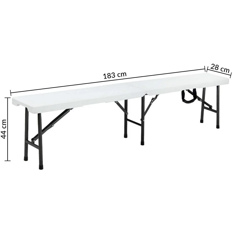 Bierbank-Set weiß 180 cm 2x - 3
