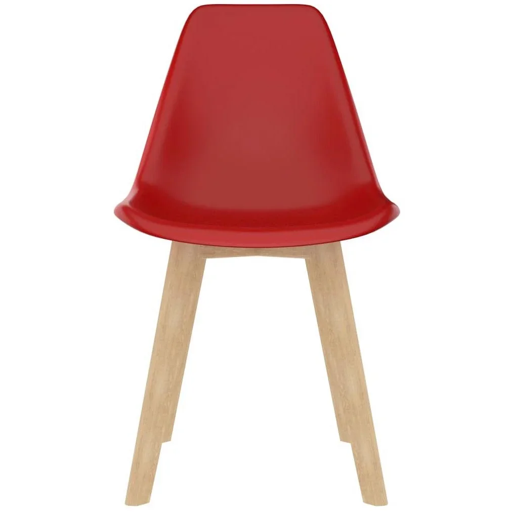 Esstischstühle 4 aus rotem Kunststoff - 0