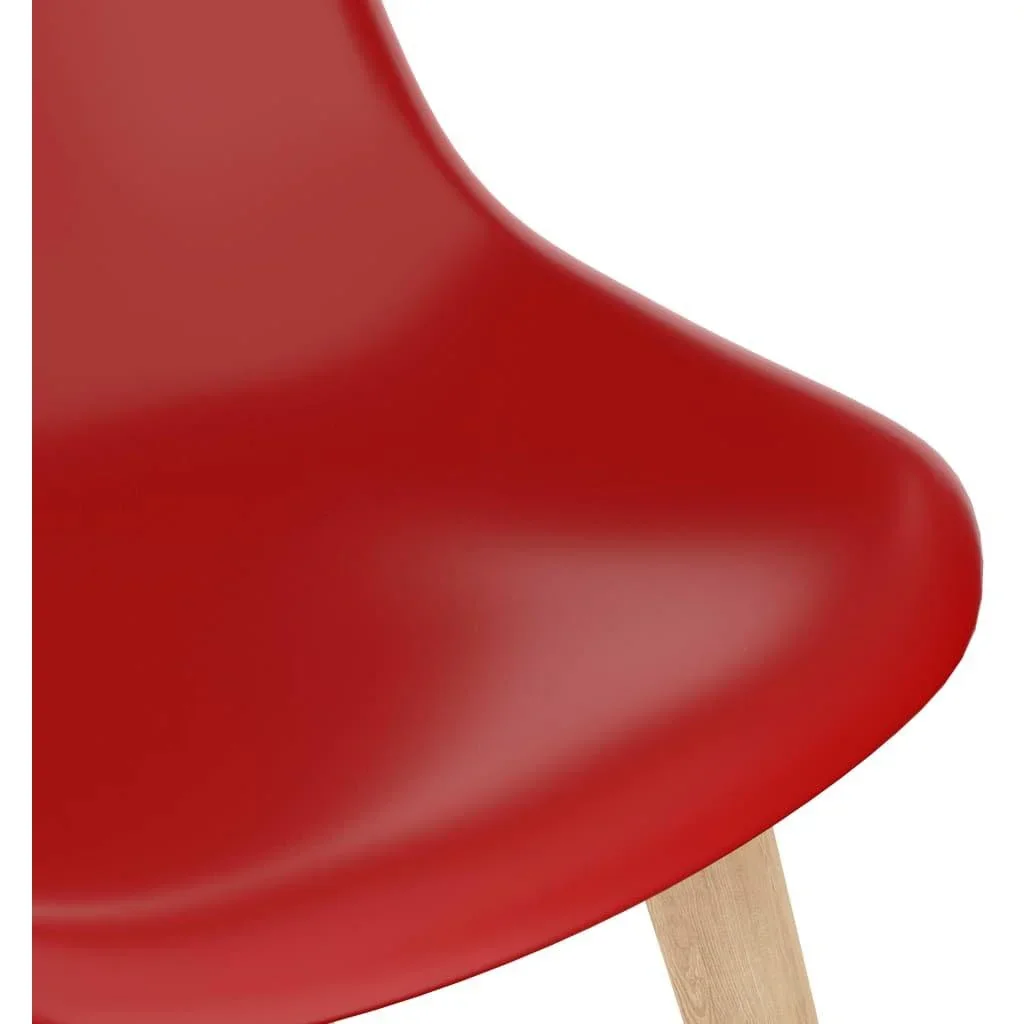 Esstischstühle 4 aus rotem Kunststoff - 1