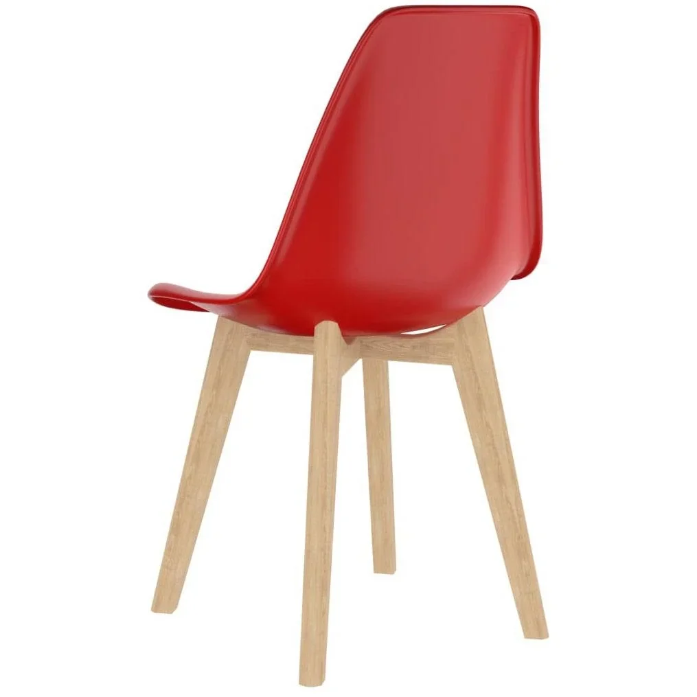 Esstischstühle 4 aus rotem Kunststoff - 3