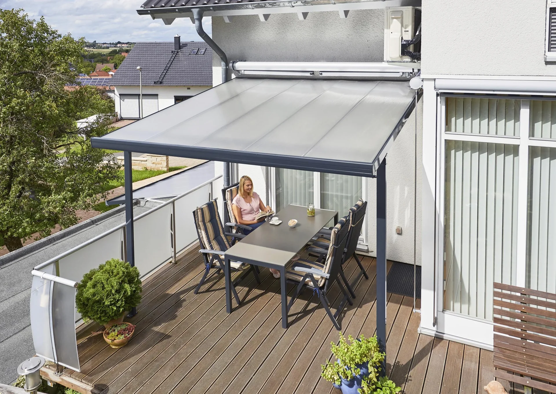 Terrassendach Bausatz, Farbe anthrazit, 3060 x 3060 mm - 7