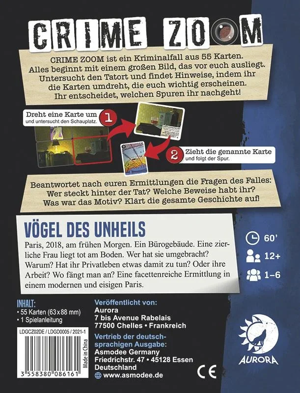 Crime Zoom - Vögel des Unheils - Krimispiel im Taschenformat - 0