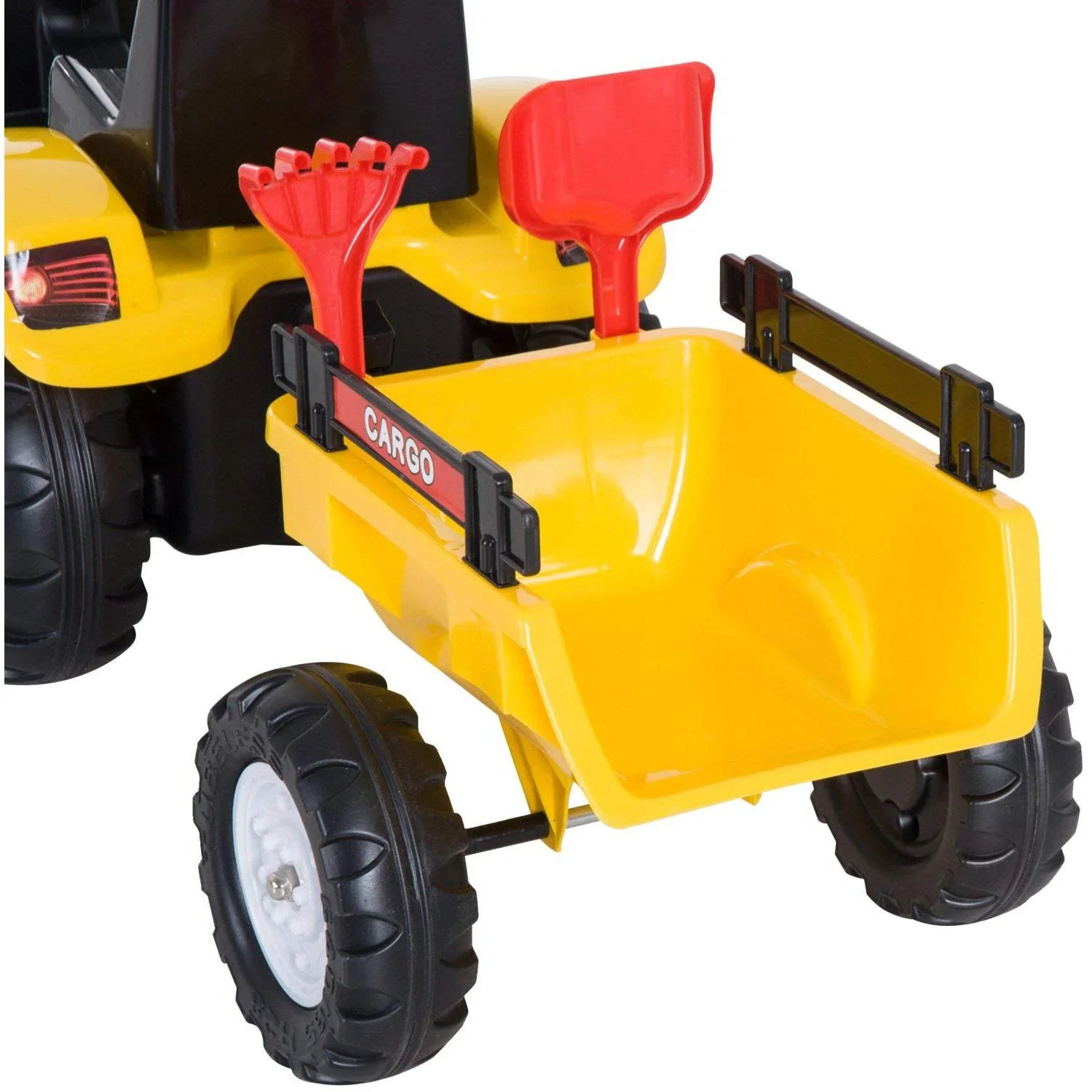 Tretauto Traktor mit Anhänger ab 3 Jahre Gelb - 0