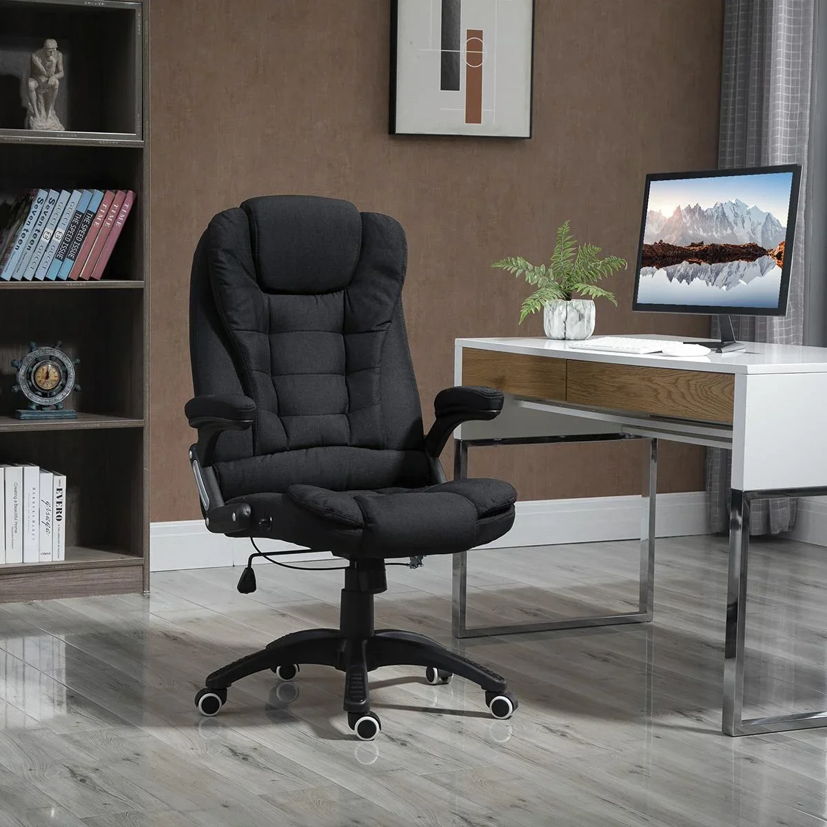 Bürostuhl Computerstuhl entspanntes Hinlegen höhenverstellbarer Schreibtischstuhl ergonomisch 360° Schaumstoff PP-Kunst - 1