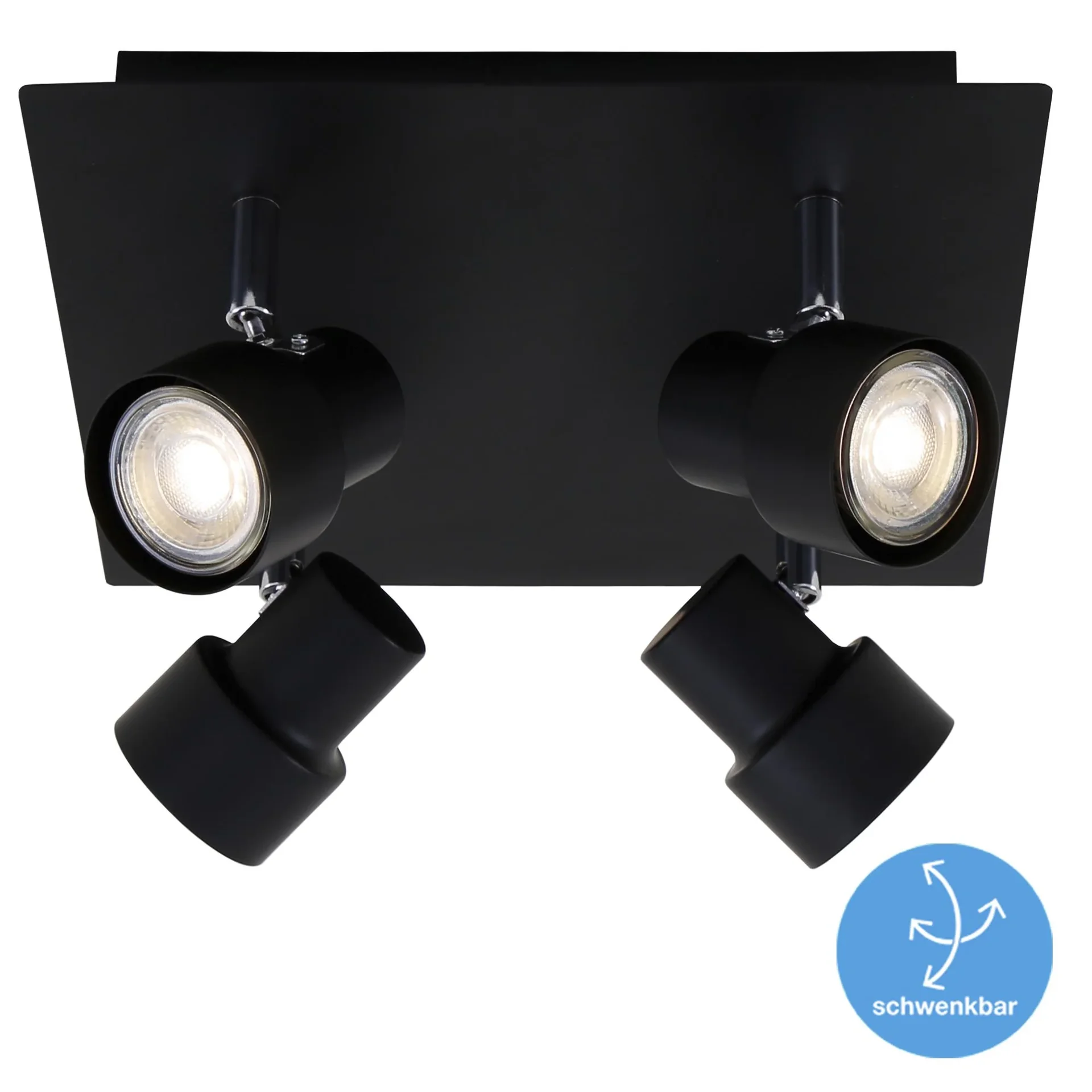 LED Deckenleuchte, 1840 Lumen, 20 Watt, GU10, schwarz - 3