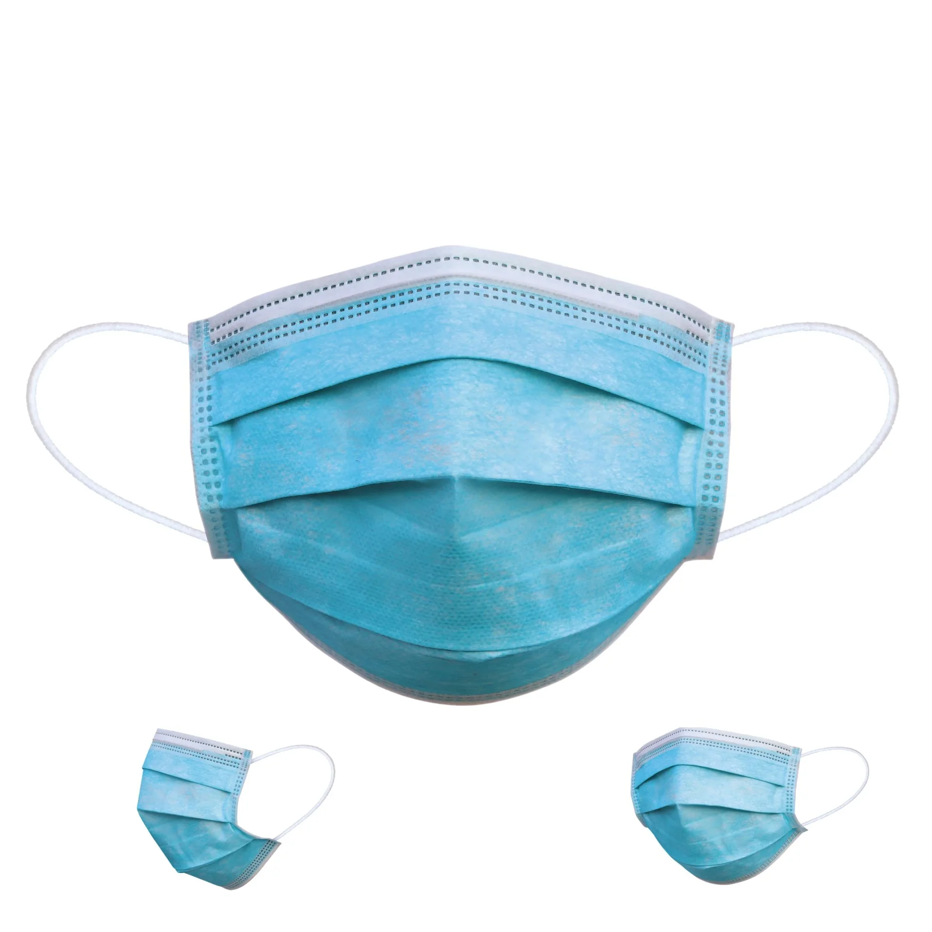 Mundschutz 3-lagig, 10-er Pack, Blau - 1