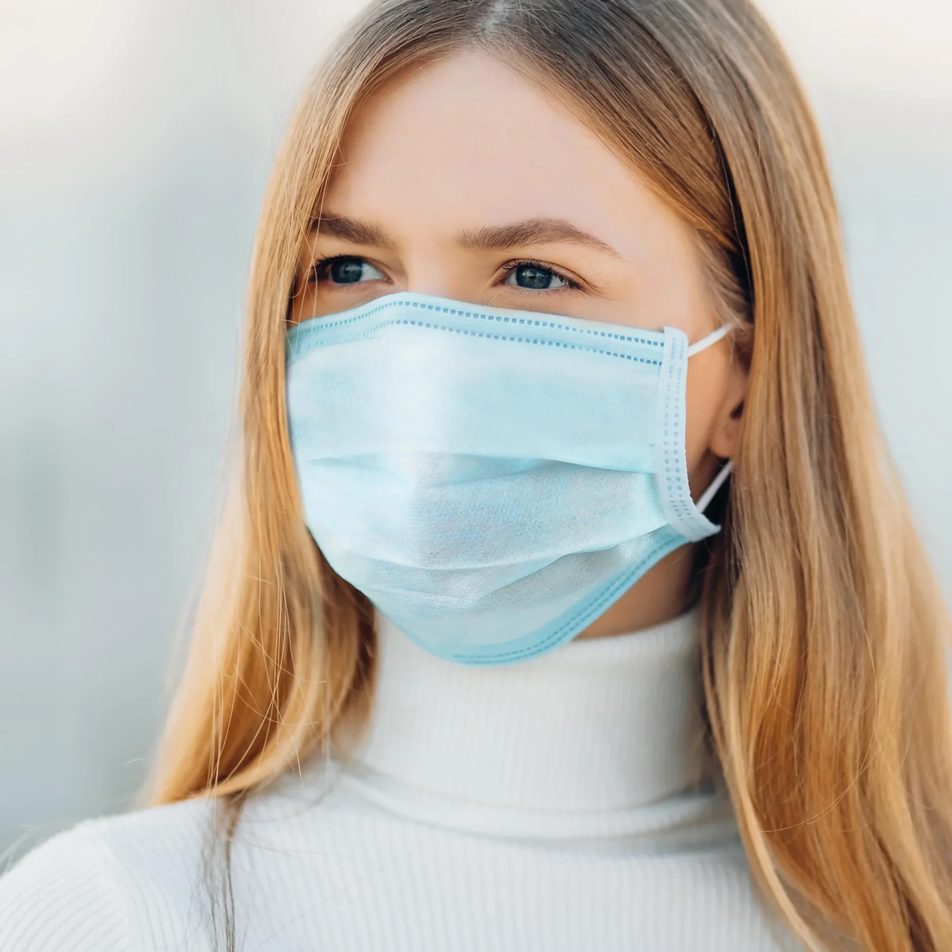 Mundschutz 3-lagig, 10-er Pack, Blau - 2