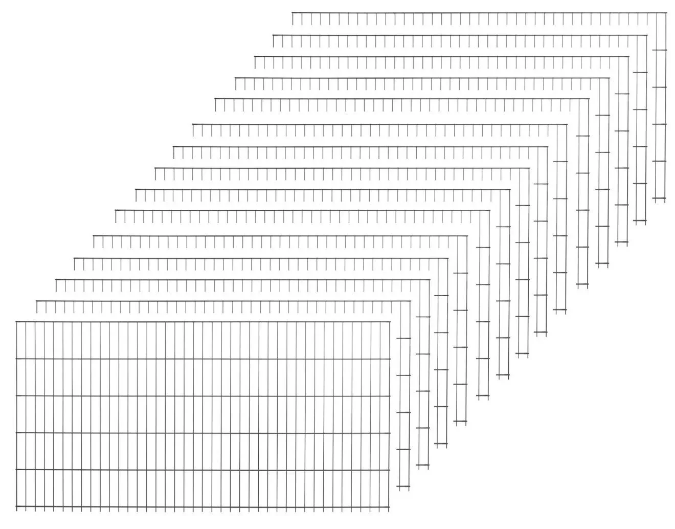 Stabmattenset anthrazit 15 Stück  a 125cm x 200cm - 0