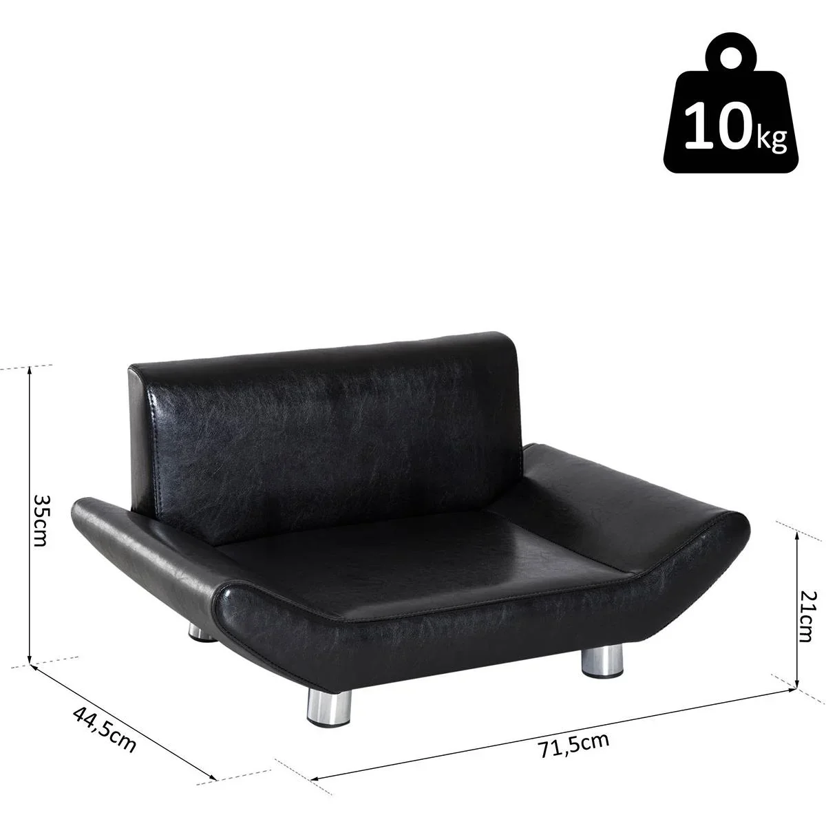 Haustiersofa in Lederoptik schwarz - 1