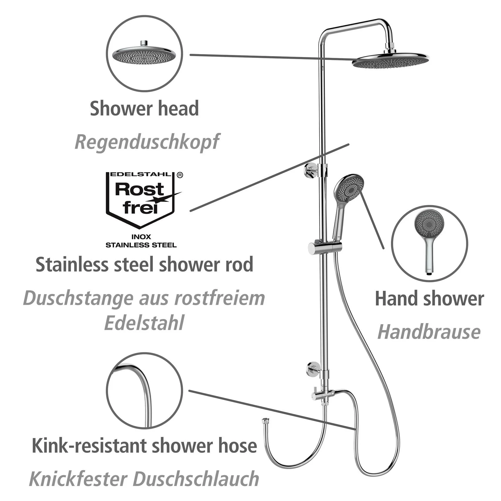 Wasserspar-Duschsystem Watersaving Chrom - 3