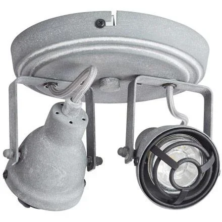 Deckenleuchte Bente 2-lichts industriell beton gris inkl. 2 x 4W LED Ø 16,5 cm - 1